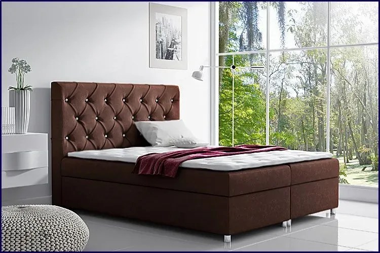 Łóżko z zagłówkiem w stylu glamour Active 180x200 - 44 kolory