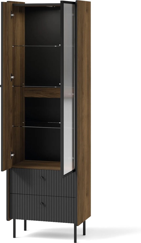 Masseno Witryna KREON 190,7 x 59 cm do Salonu stojąca Brązowa