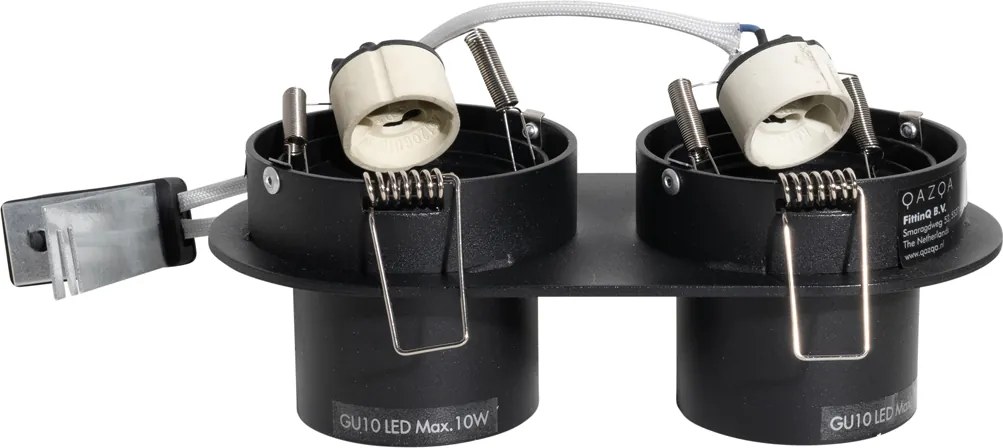 Wpuszczany reflektor czarny GU10 50 mm 2-punktowy - Installa