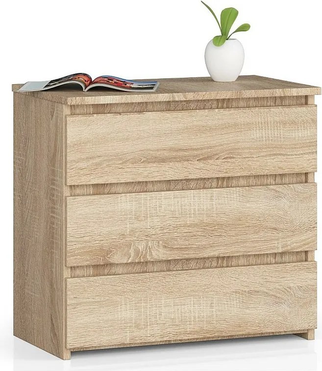 Szafka nocna AKORD CL3 Dąb Sonoma 60 cm 3 szuflady kolor Dąb Sonoma mat 60x35x57 cm