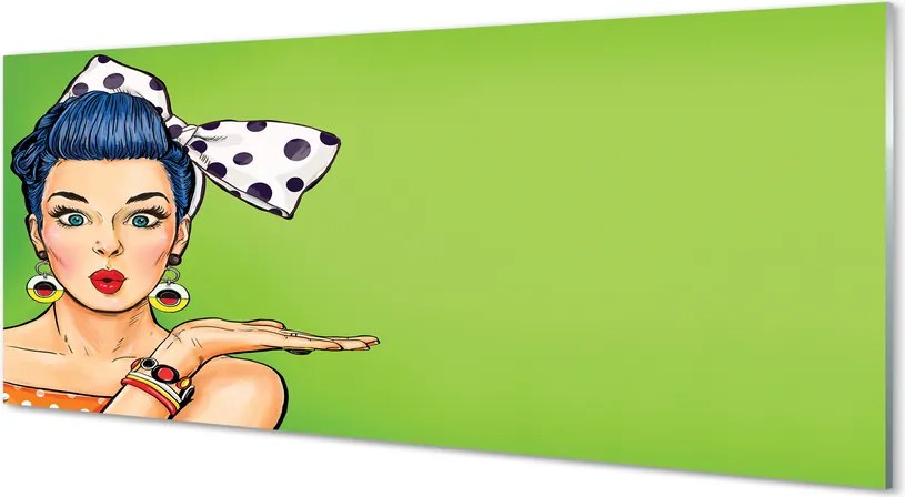 Panel nad Blat Kuchenny Kobieta z Czerwonymi Ustami i Kokardą