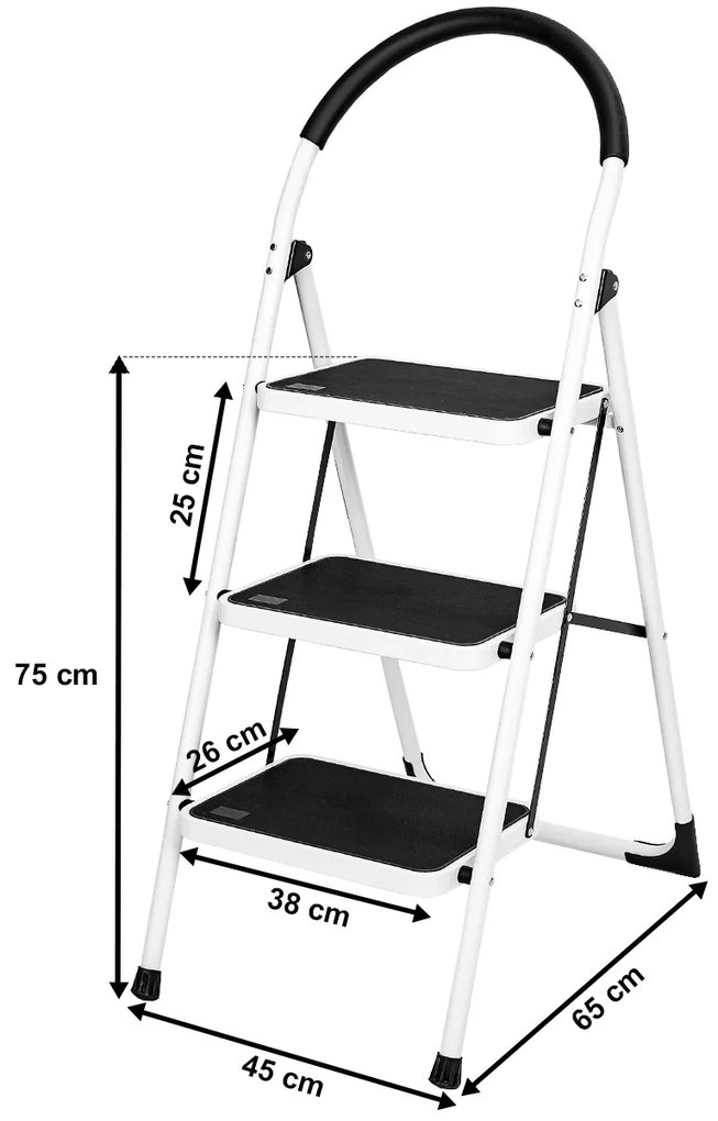 4Home Składane schodki stalowe Steps, 3 stopnie, 3 stopnie
