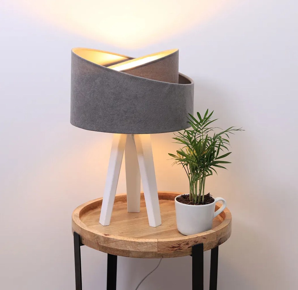 Lampa stołowa GEMSTONE szara/złota/biała BPS KONCEPT