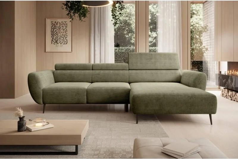 Narożnik ALISSON S/MINI Prawostronny z elektrycznym wysuwem w tkaninie POSO 135 WERSAL