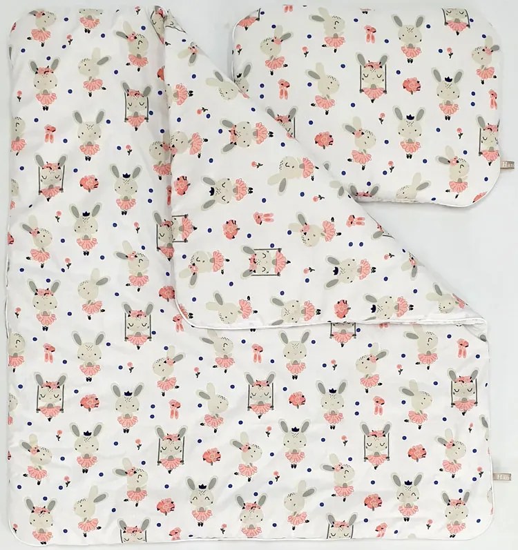 Różowy zestaw mobilne łóżeczko z baldachimem E4-B92