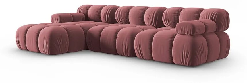 Różowa aksamitna sofa 285 cm Bellis – Micadoni Home