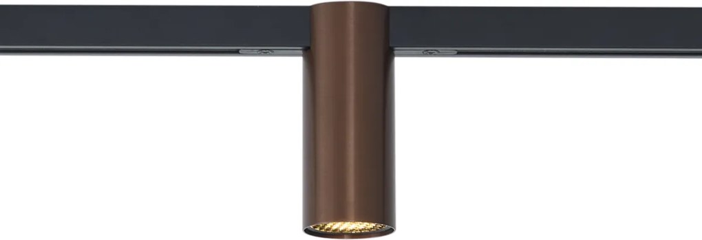 Nowoczesny reflektor w kolorze ciemnego brązu do systemu szynowego 1-fazowego GU10 35mm - Slimline Nubee Honey