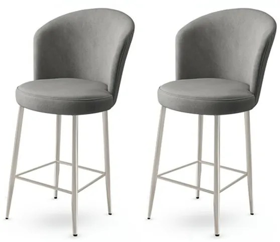 Zestaw krzeseł barowych Alte Grey and Chrome, 2 szt., 2 szt.