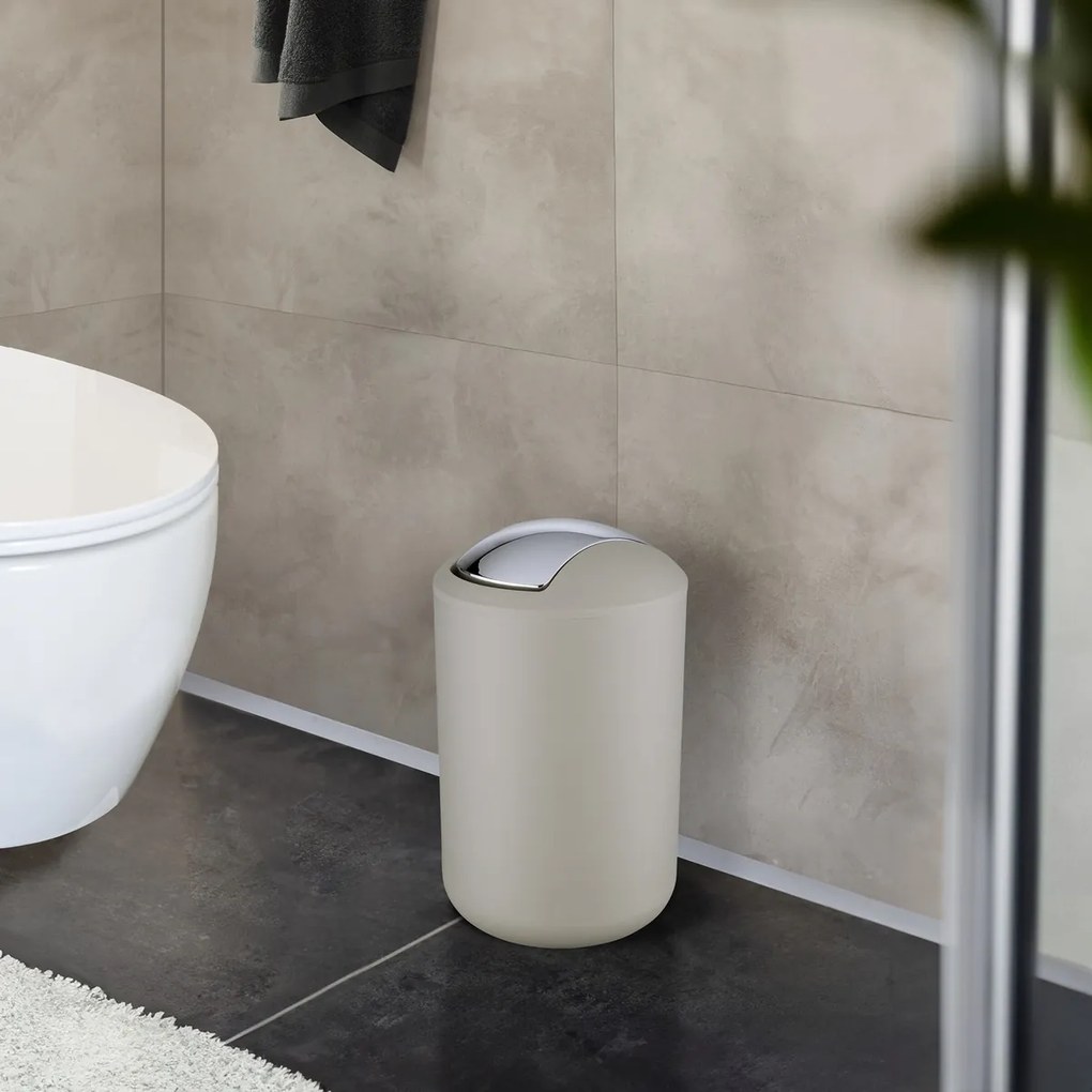 Wenko Kosz na śmieci z uchylną pokrywą Brasil 6,5 l, taupe