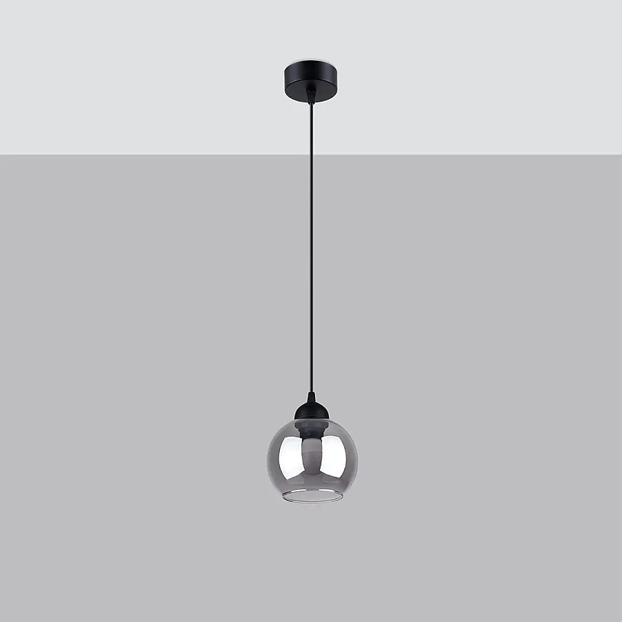 Lampy wiszące nowoczesny Zelaro, stal - 1 źródło światła 4000K - L.15 x H.130 cm - czarny