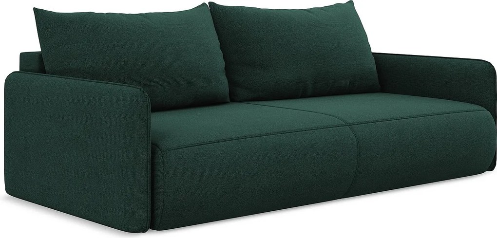 Kanapa 3-osobowa z funkcją spania - z tkaniny strukturalnej - butelkowa zieleń - NANEA