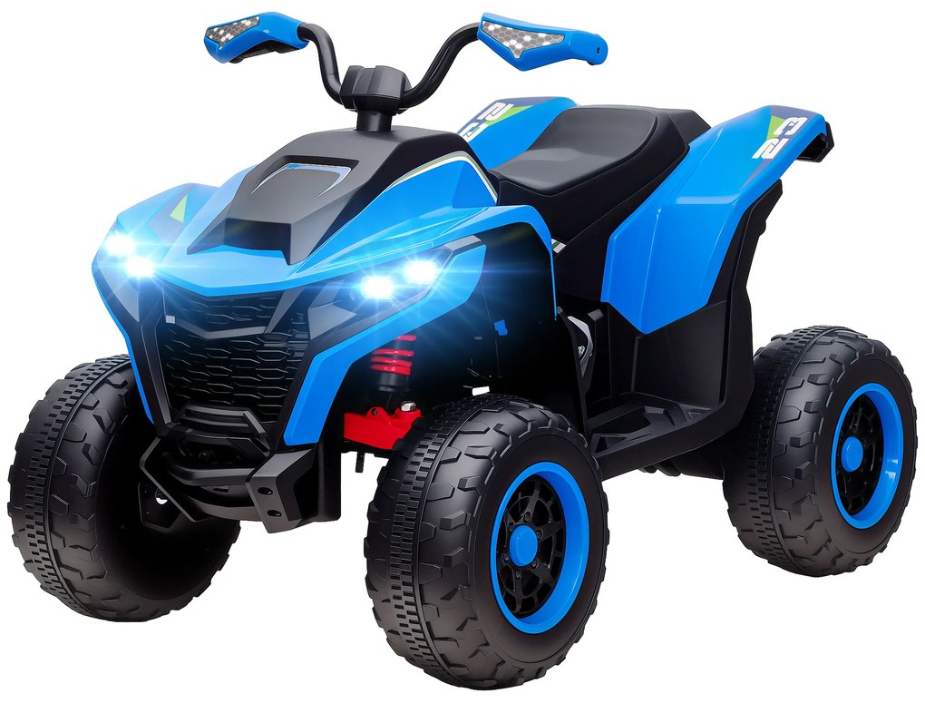 AIYAPLAY Elektryczny Quad dla Dzieci, 3-6 km/h, Oświetlenie LED, Muzyka, USB, dla Dzieci 3-8 Lat, Niebieski