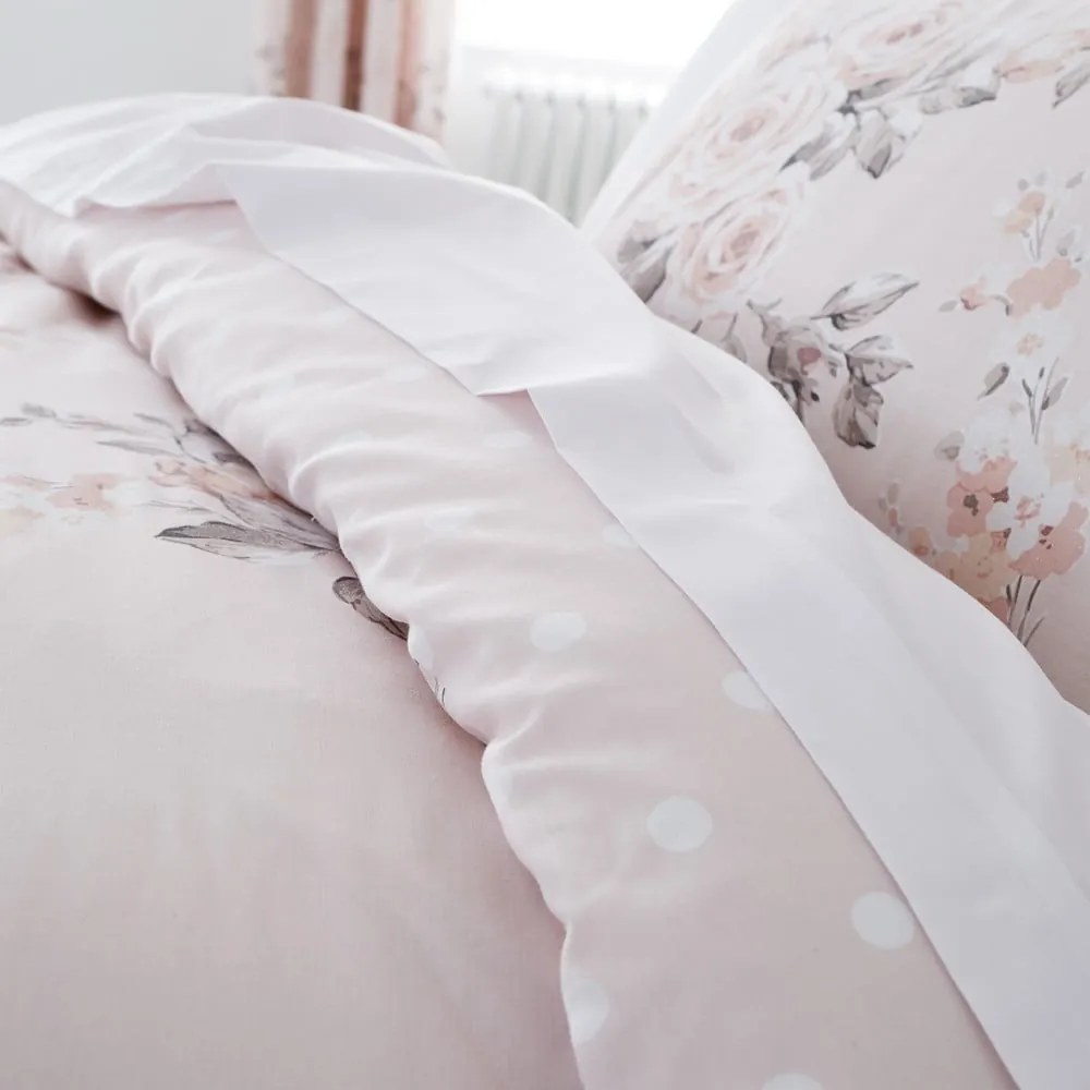 Różowa pościel dwuosobowa 230x220 cm Canterbury Floral – Catherine Lansfield