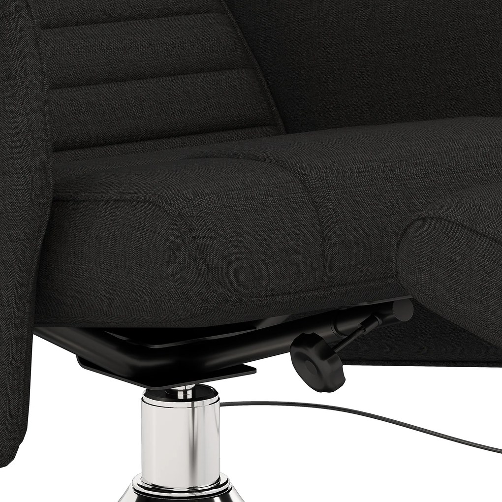 HOMCOM Masażer fotel z podnóżkiem, regulowane oparcie, 78 x 95 x 88 cm, czarny