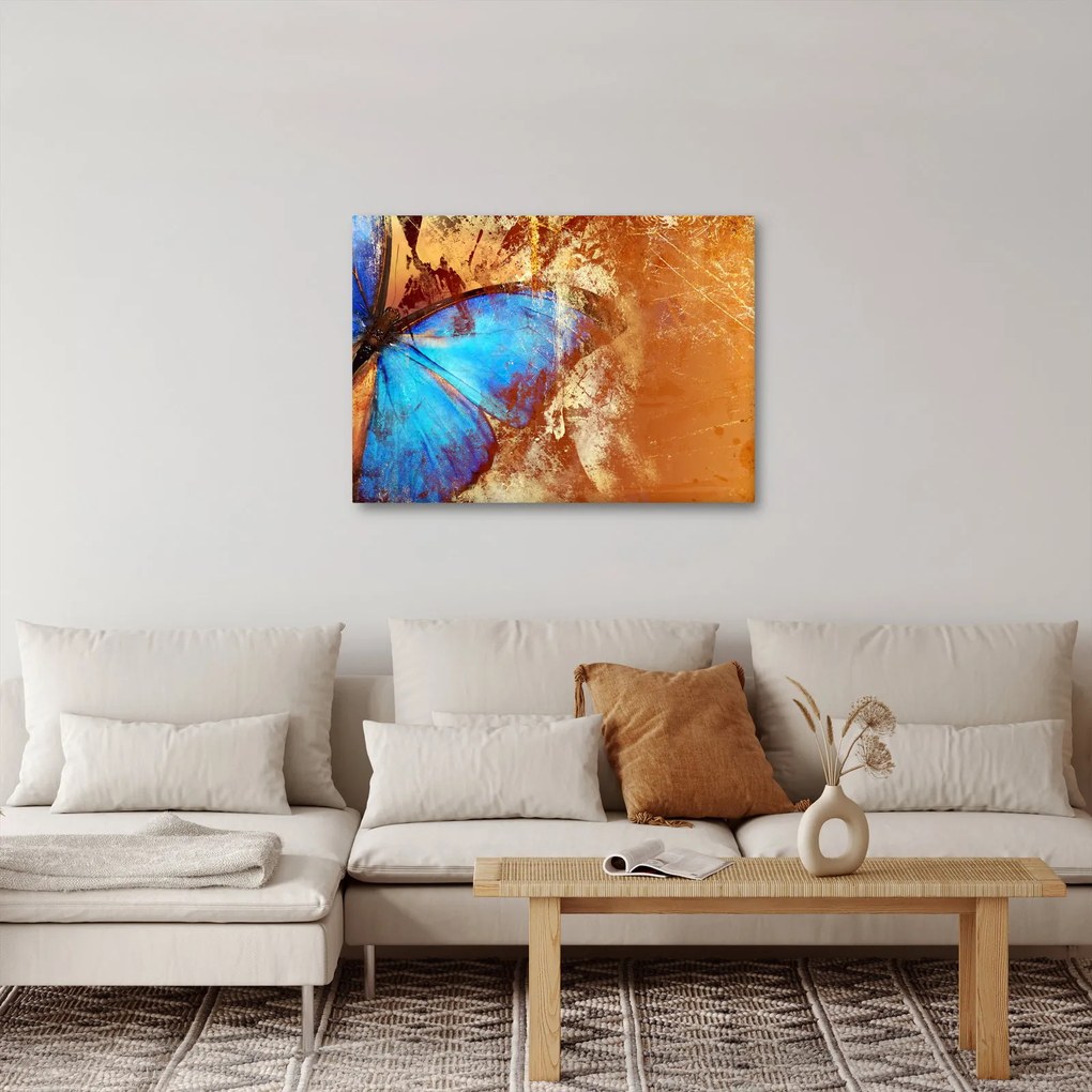 Obraz - Niebieski motyl (70x50 cm)