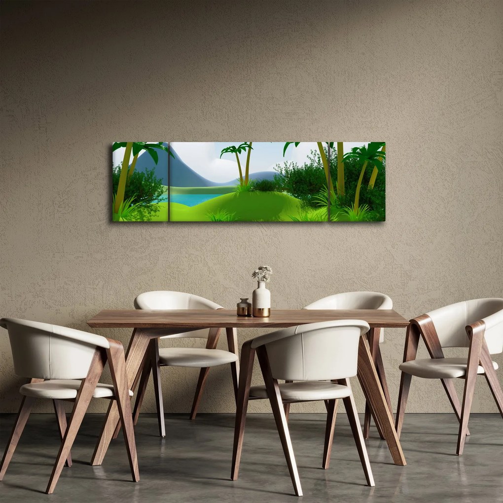 Obraz - Jeziora w dżungli (170x50 cm)