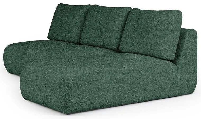 Zielony narożnik z materiału bouclé (prawostronny/z szezlongiem) Mirel – Rodier