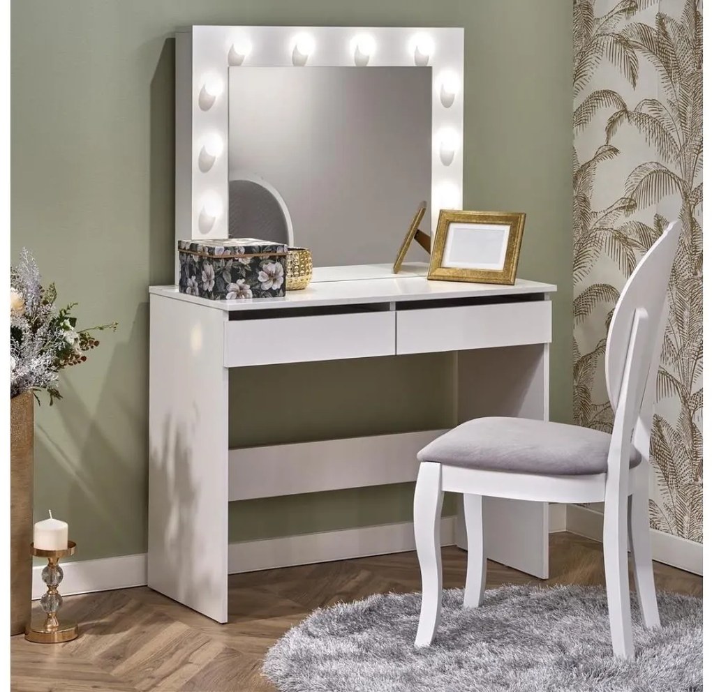 Toaletka HOLLYWOOD 140 x 94 cm z oświetleniem LED, biała