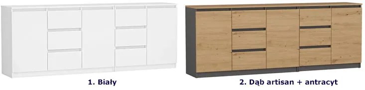 Duża komoda 200 cm dąb artisan + antracyt Z0-E42