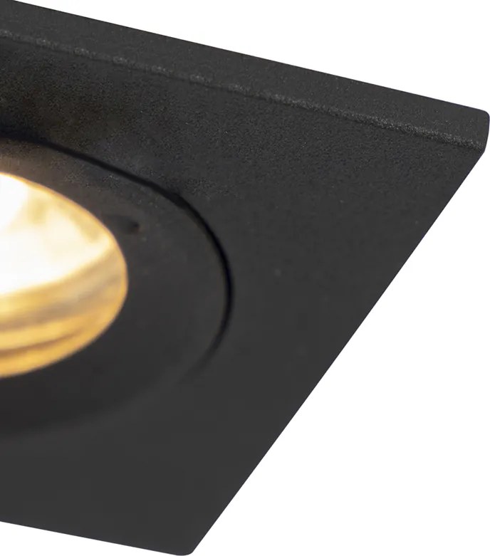 Inteligentny reflektor wpuszczany czarny kwadratowy IP44 z Wifi GU10 - Xena