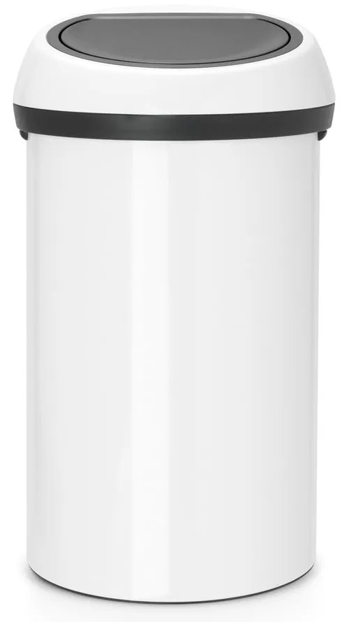 Biały stalowy kosz na śmieci otwierany na dotyk 60 l Touch Bin – Brabantia