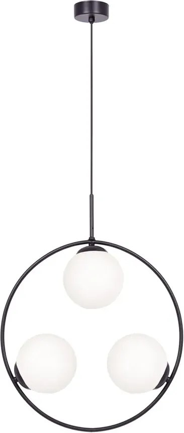 Metalowa lampa wisząca okrąg z białymi kloszami - 3X A201 S6-N75