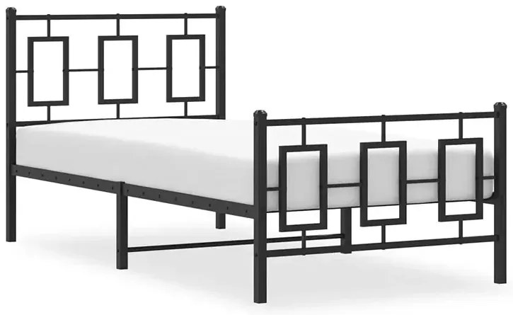 Czarne pojedyncze łózko metalowe 90x200 cm D2-F72