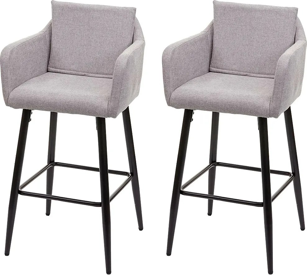 Stołek barowy MCW-H93 (zestaw 2 szt.),  tkanina/tekstylia jasnoszary