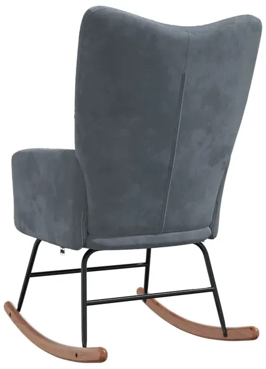 Ciemnoszary pikowany fotel bujany K2-W09