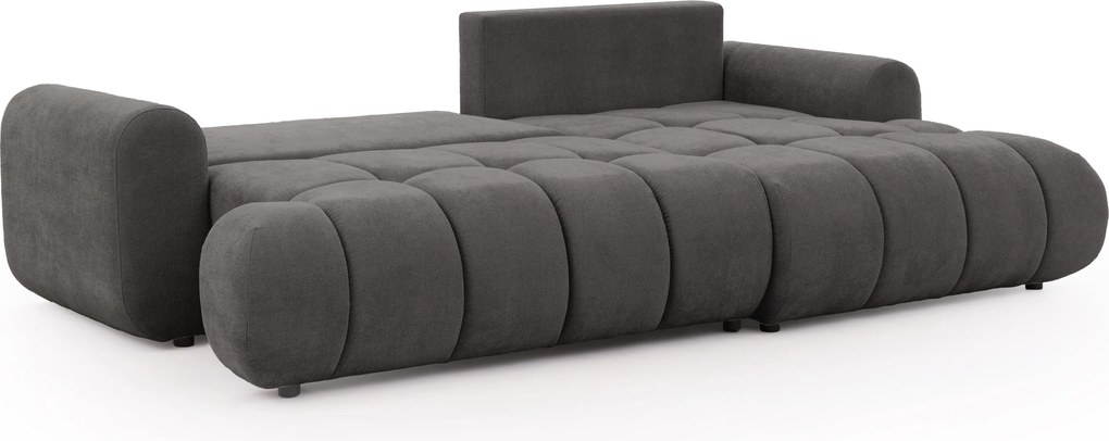 Narożnik Lutario Mini z funkcją spania prawostronny - ciemnoszara plecionka hydrofobowa Venice 2021