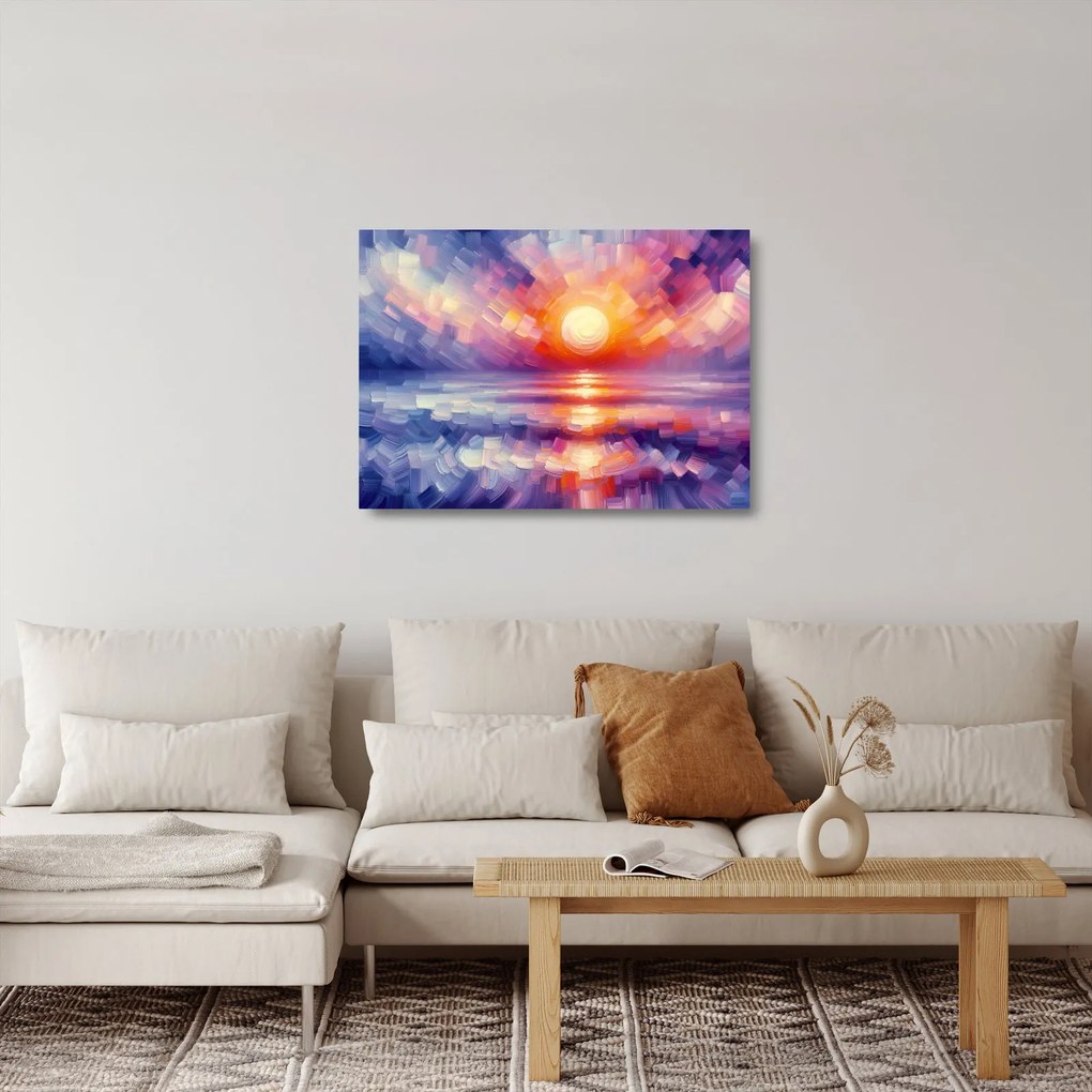 Obraz na szkle - Kolorowy artystyczny zachód słońca (70x50 cm)