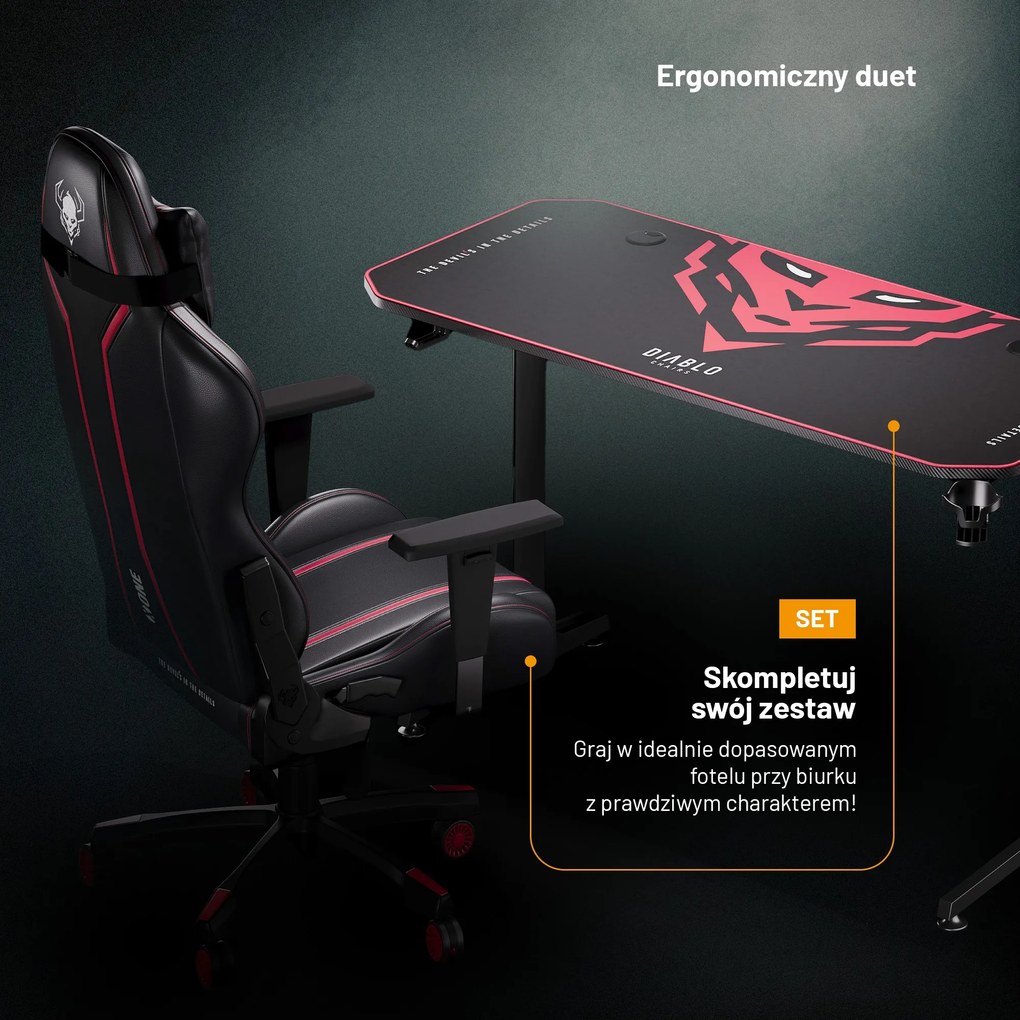 Biurko gamingowe 140 cm Diablo X-Mate 1400