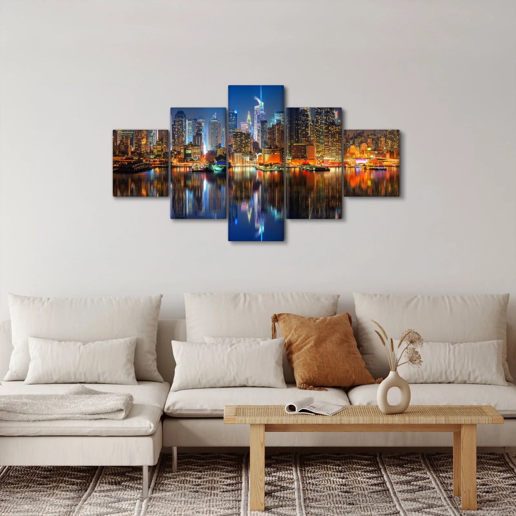 Obraz Manhattanu w nocy (125x70 cm)