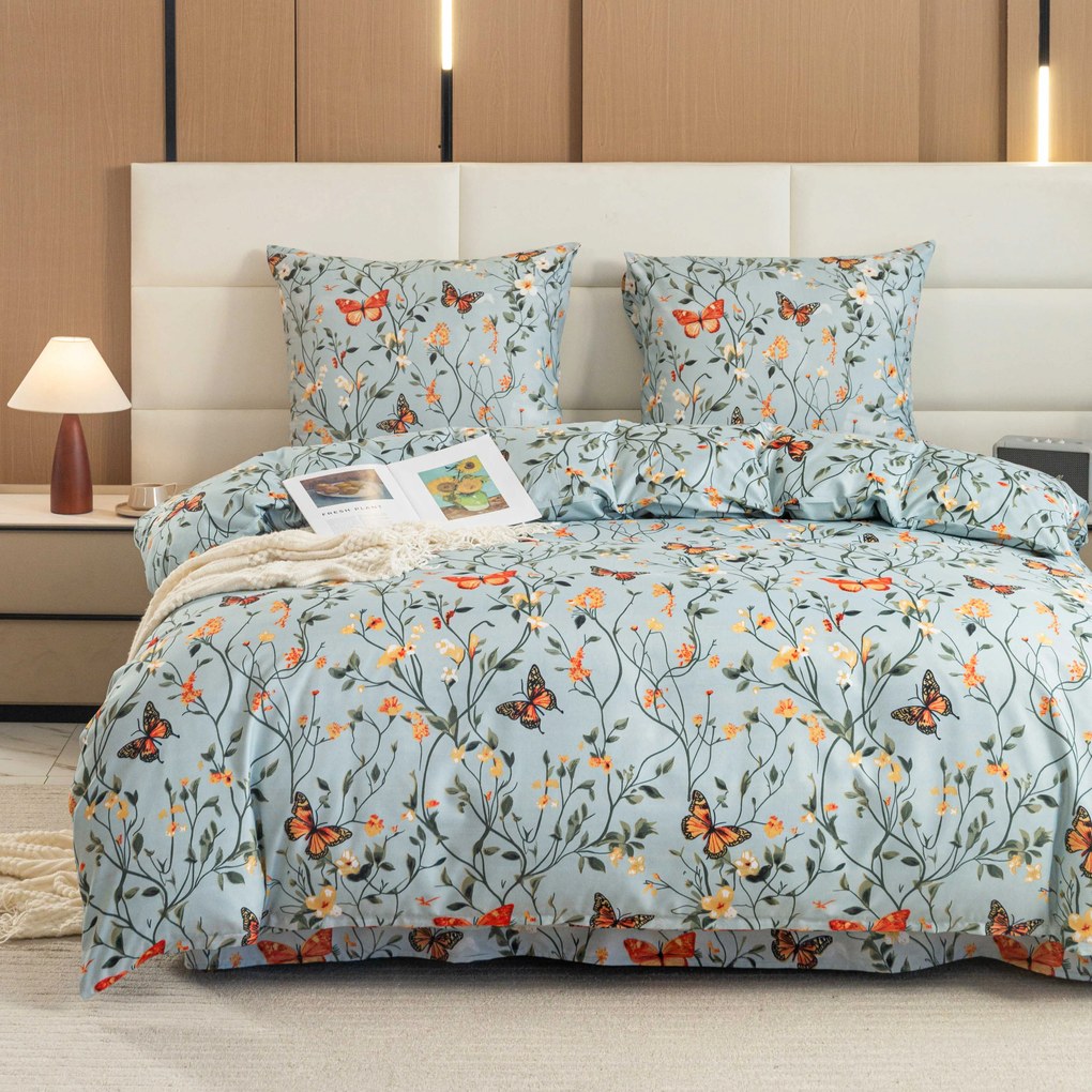 PrzytulneMieszkanie.pl PrzytulneMieszkanie.pl Pościel z mikrofibry MONARCH WINGS jasnoniebieskie Rozmiar pościeli: 2 szt 70 x 90 cm | 200 x 220 cm