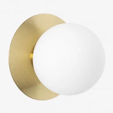 Anine Kinkiet Ścienny Z Żelaza I Szkła Złoto & Ø15 Cm - Sklum