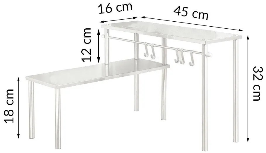 Narożna półka kuchenna, 2 poziomy