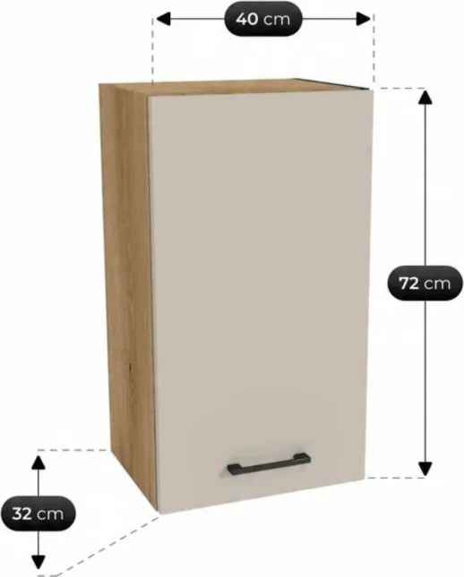 Zestaw Mebli Kuchennych MODERN 170 cm Dąb Evoke/Kaszmir Nowoczesny