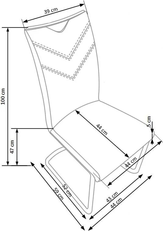 Krzesło na płozach z rączką K224 Halmar