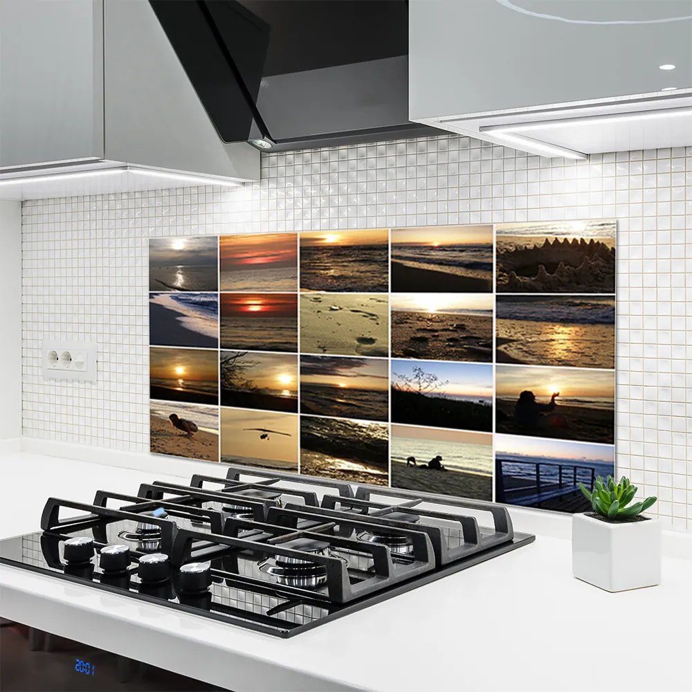 Szkło do Kuchni na Ścianę Szum Morskich Fal