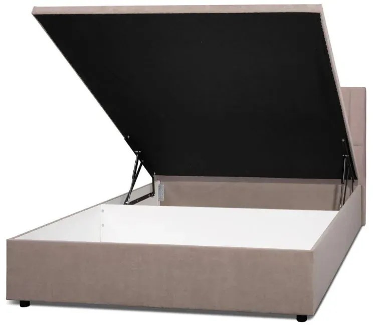 Beżowe łóżko tapicerowane z podnoszonym stelażem B0-G82