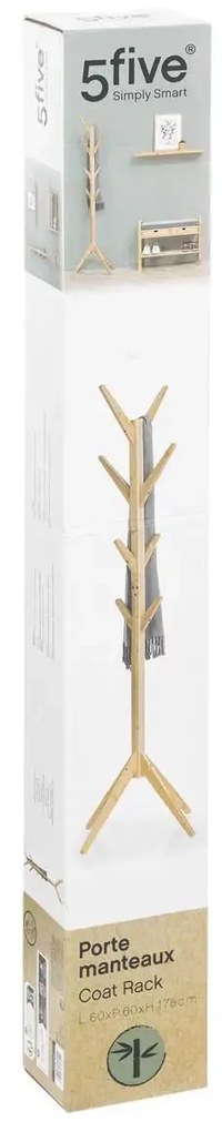 Bambusowy stojak do przedpokoju na płaszcze TREE, 8 haczyków, 178 cm