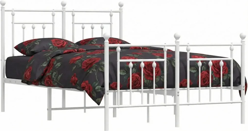 Białe metalowe łóżko industrialne 120x200 cm H4-K86