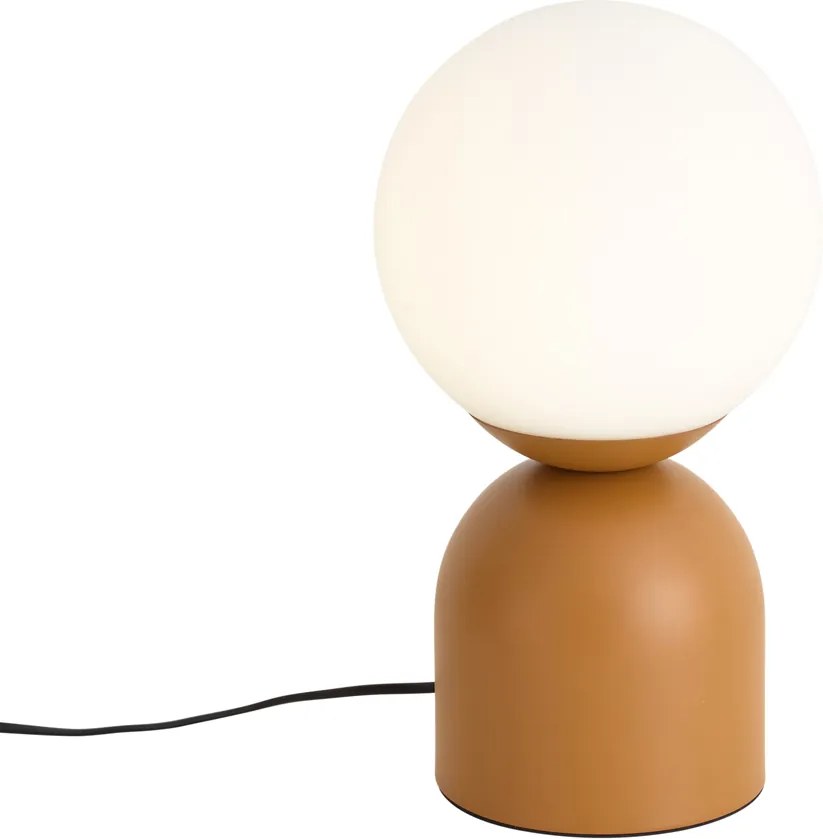 Lampa stołowa Hotel Chic pomarańczowa z opalowym szkłem - Pallon Trend