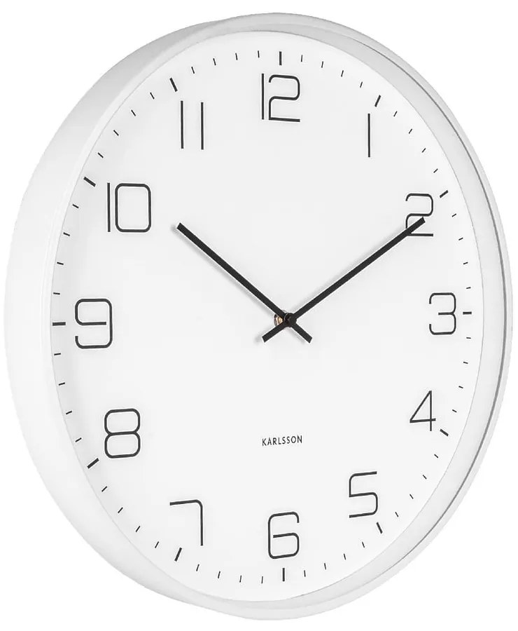 Biały zegar ścienny Karlsson Lofty, ø 40 cm