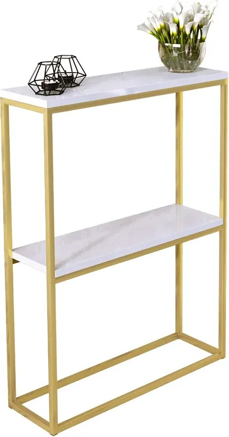 Minimalistyczna konsola złoty + biały połysk R4-N59