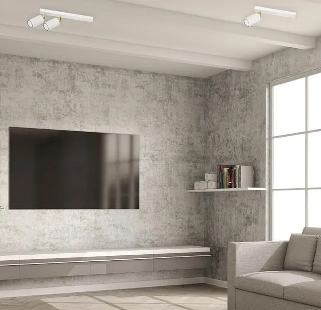 Biały plafon z jednym reflektorkiem - 3X A302 S6-M56