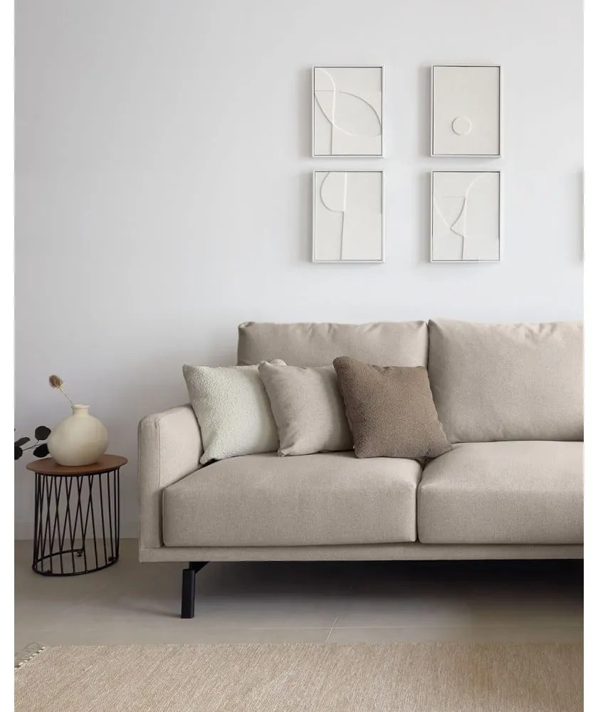 Beżowa sofa z tkaniny szenilowej 214 cm Galene – Kave Home