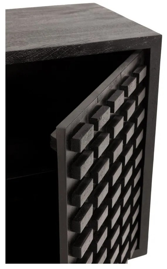 Czarna komoda z litego drewna mango 200x80x40 cm Inaya – MOME