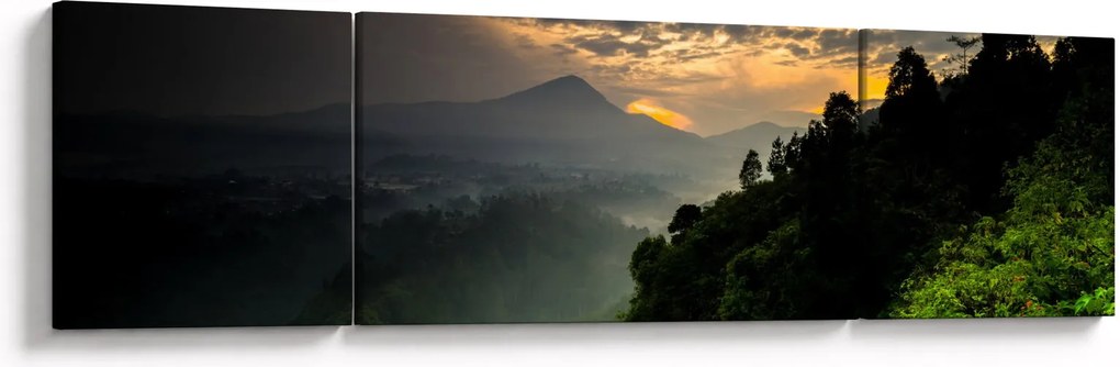 Obraz - zielony górski krajobraz (170x50 cm)