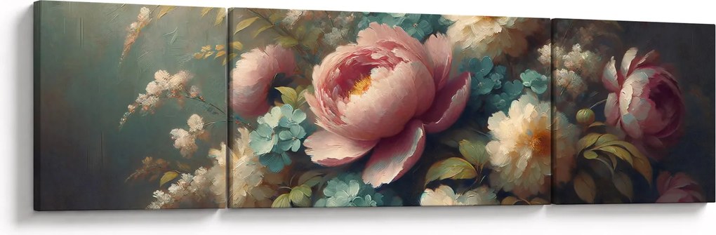 Obraz - Martwa natura z kwiatami - obraz (170x50 cm)